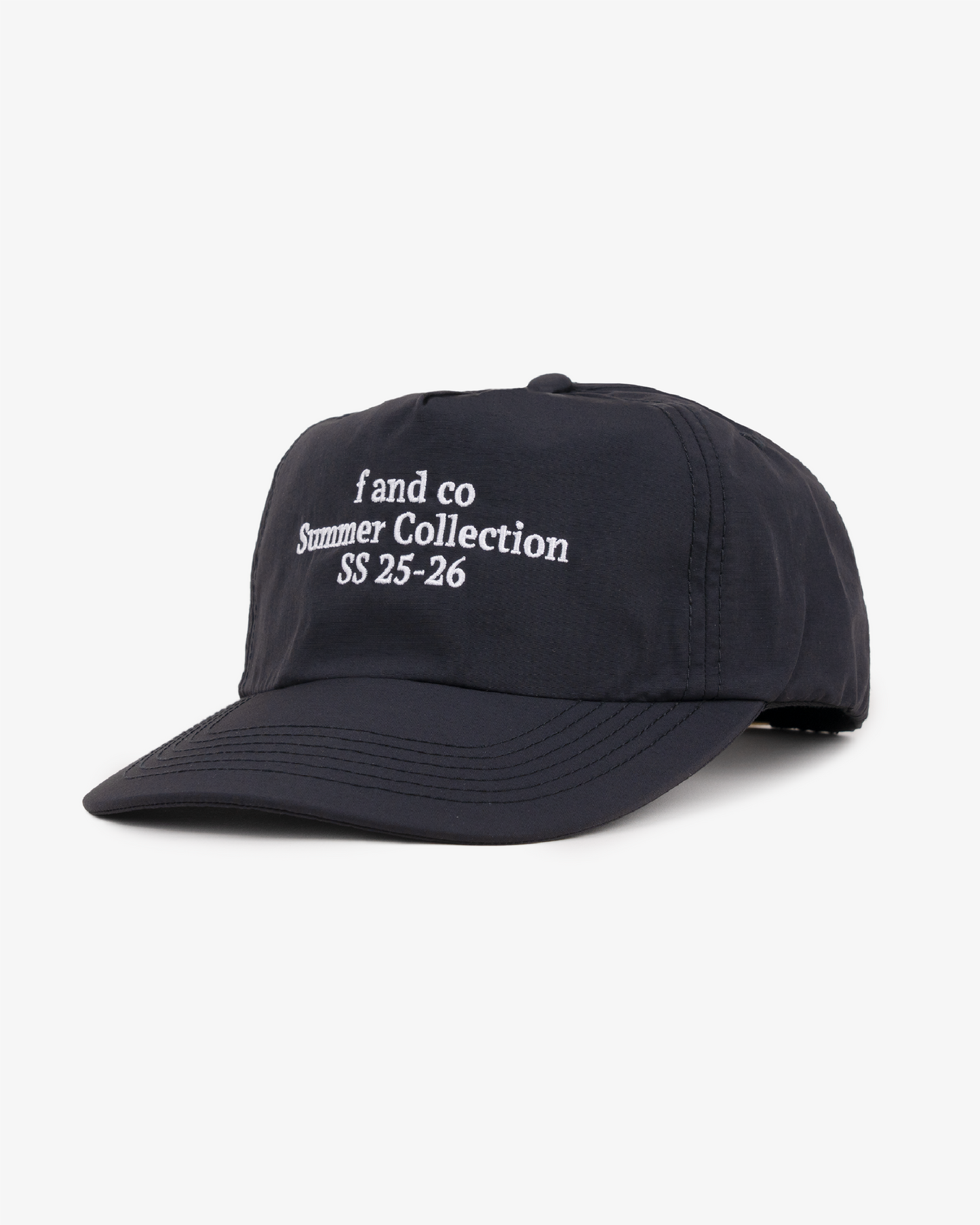 Summer Nylon Cap - 5 Panel - Black