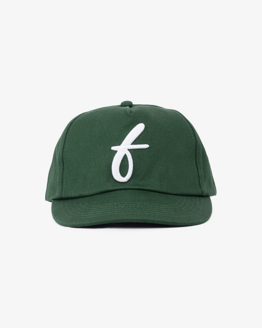 Art Letterman Cap - 5 Panel - Dark Green/Distressed