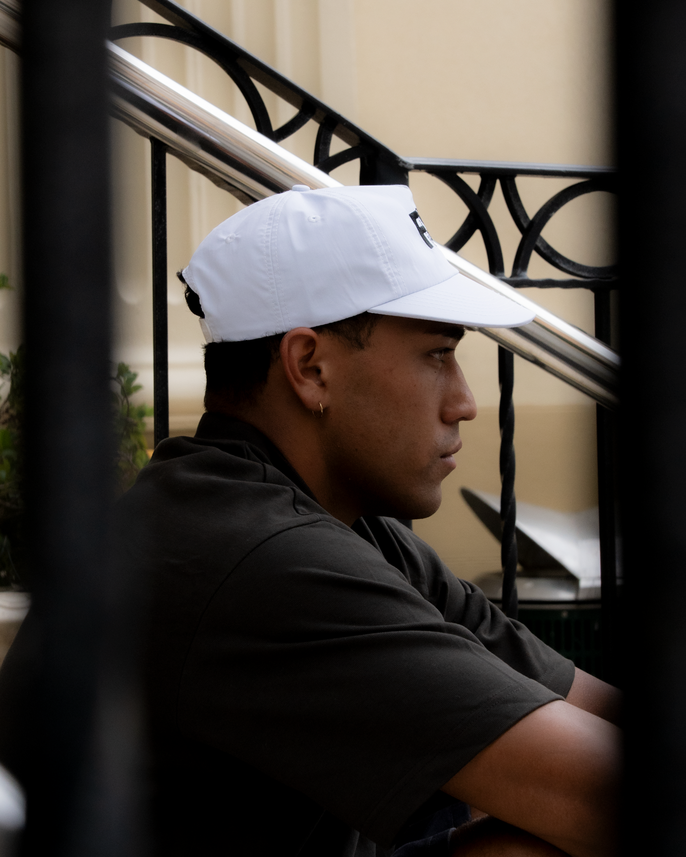 F&C Nylon Cap - Wide Brim 5 Panel - White