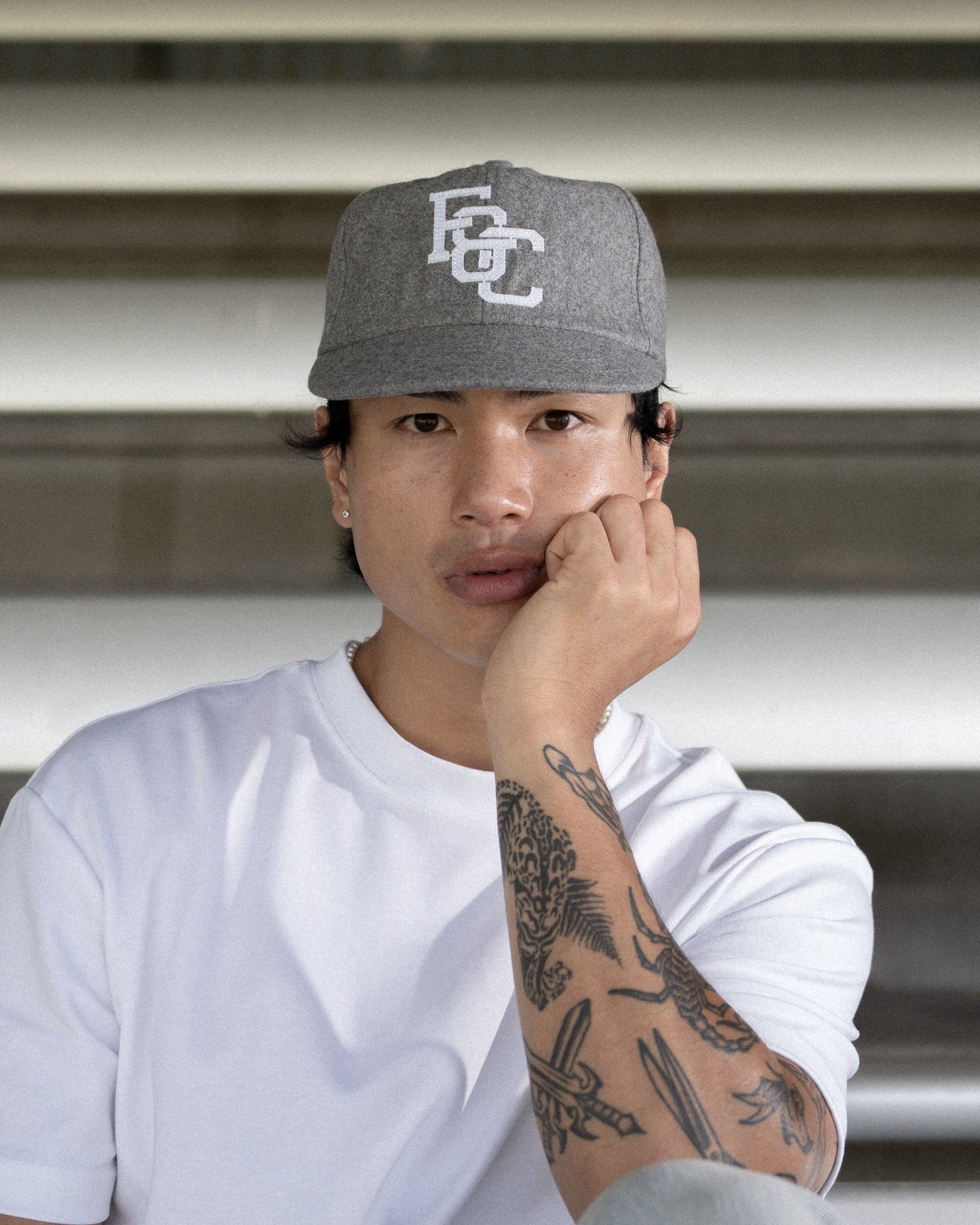 Monogram Ball Cap - Short Brim 6 Panel - Smoke Grey