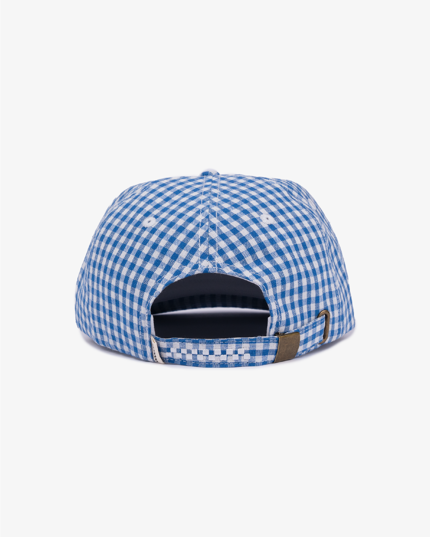 Picnic Cap - Short Brim 6 Panel - Blue/White Plaid