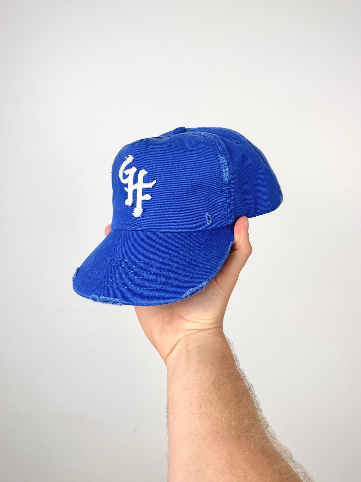 Glass Half Full Cap - 5 Panel - Washed Blue/Distressed