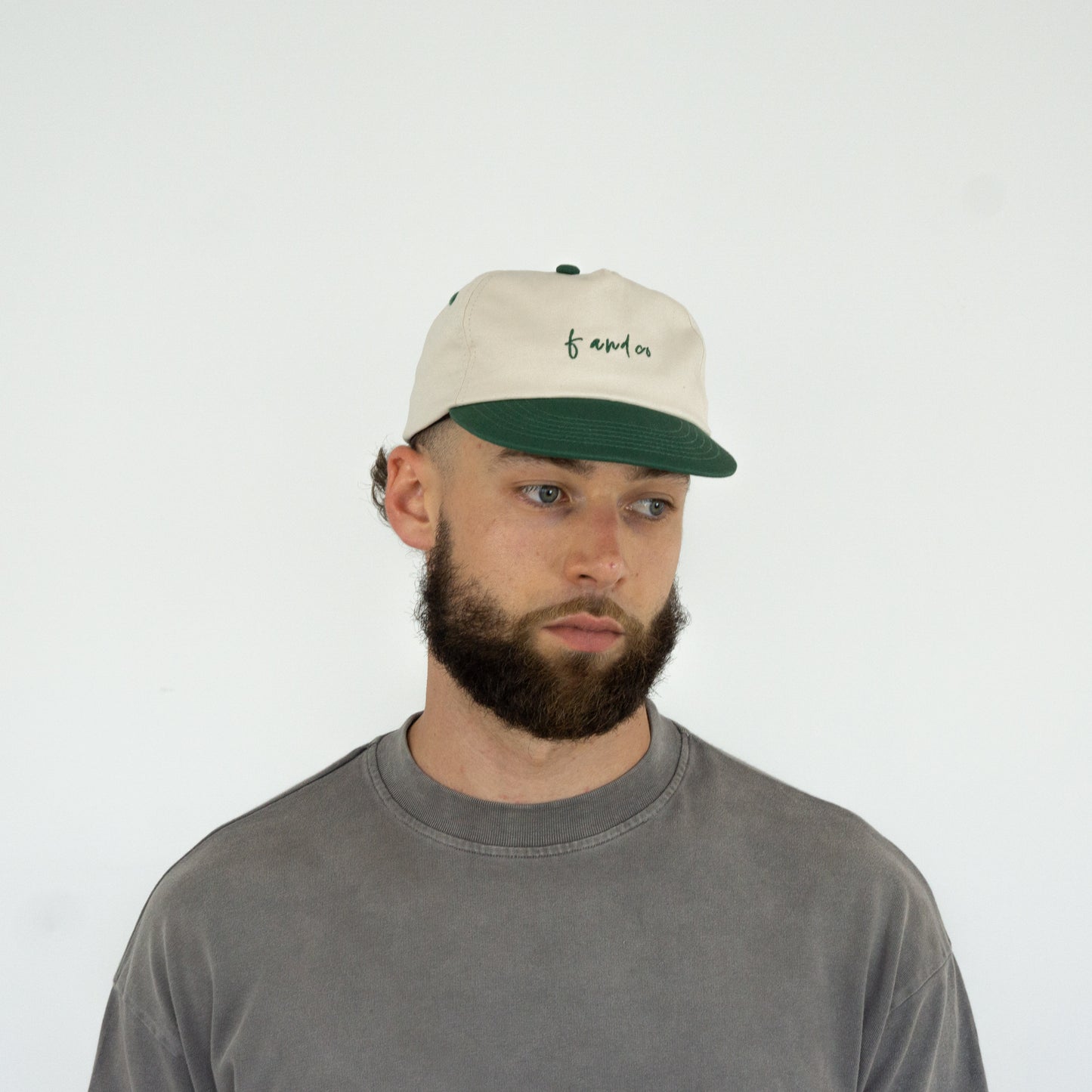 Minimal Two Tone Cap - Off White/Green