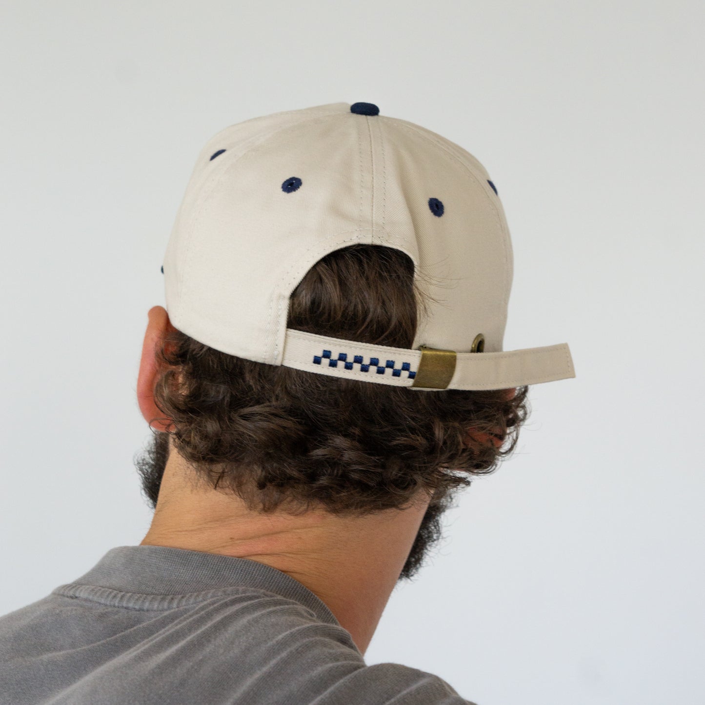 Minimal Two Tone Cap - Off White/Navy