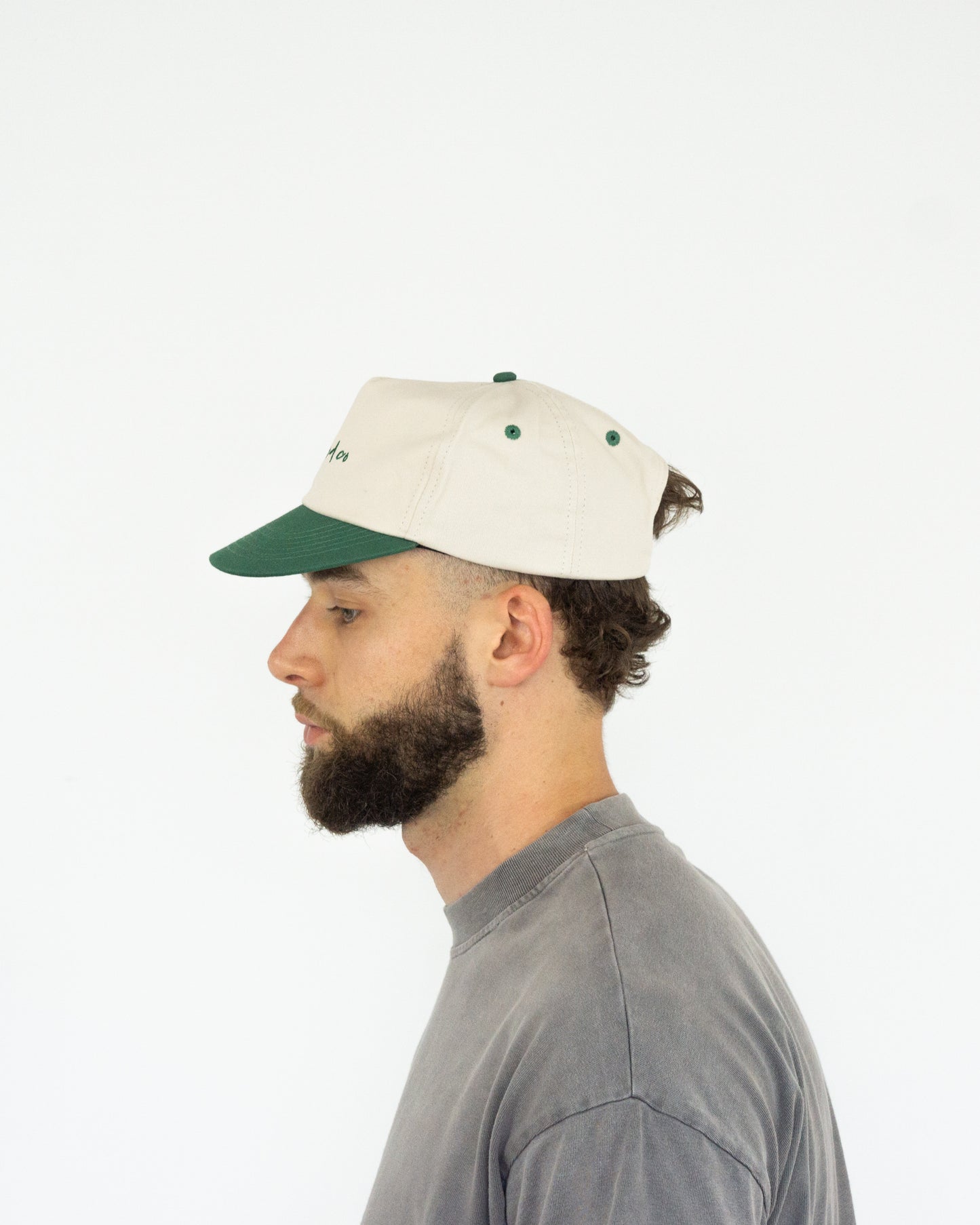 Minimal Two Tone Cap - Off White/Green