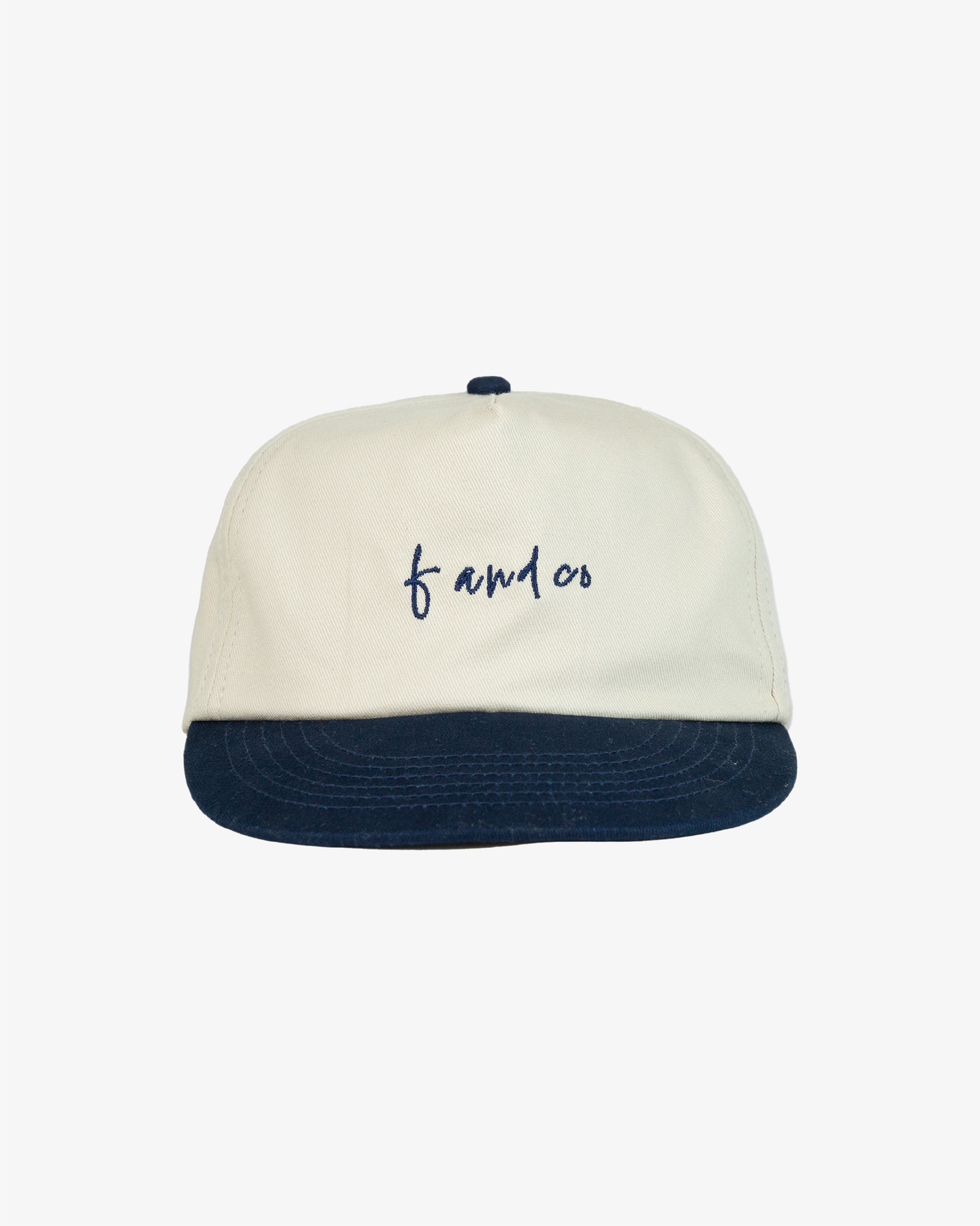 Minimal Two Tone Cap - Off White/Navy