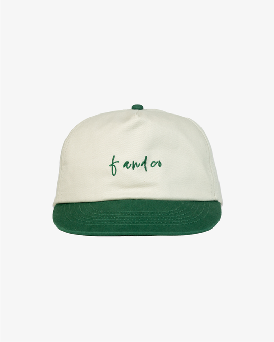 Minimal Two Tone Cap - Off White/Green