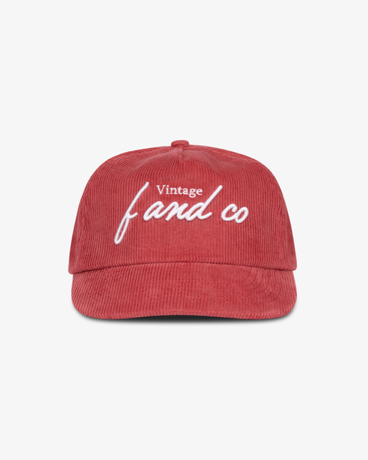 Vintage Cord Cap - 5 Panel - Red