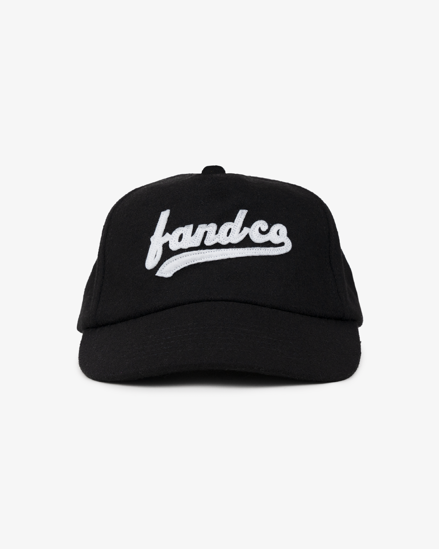 Script Ball Cap - Wide Brim 5 Panel - Black