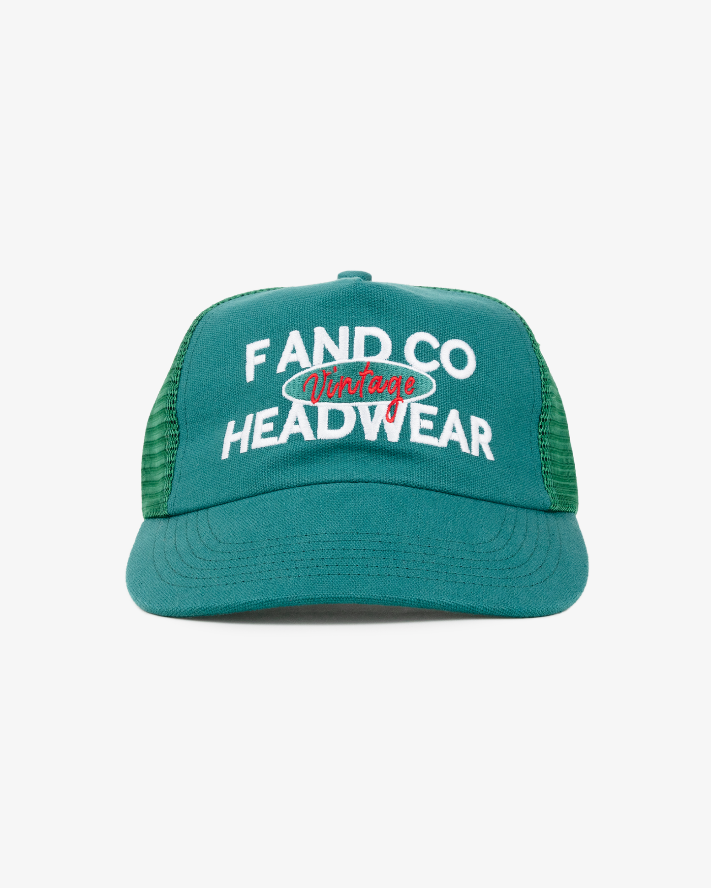 Vintage Trucker Cap - Wide Brim 5 Panel - Washed Sea Green