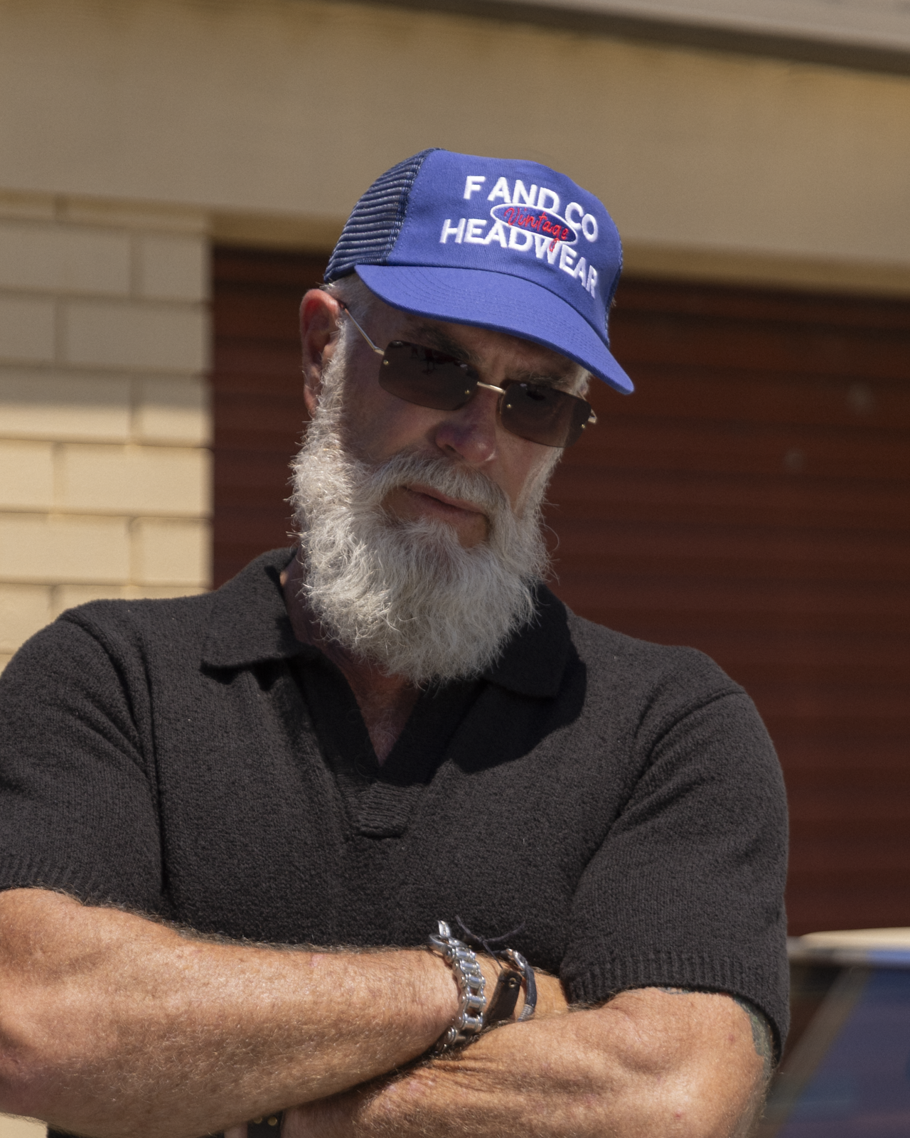 Vintage Trucker Cap - Wide Brim 5 Panel - Washed Royal Blue
