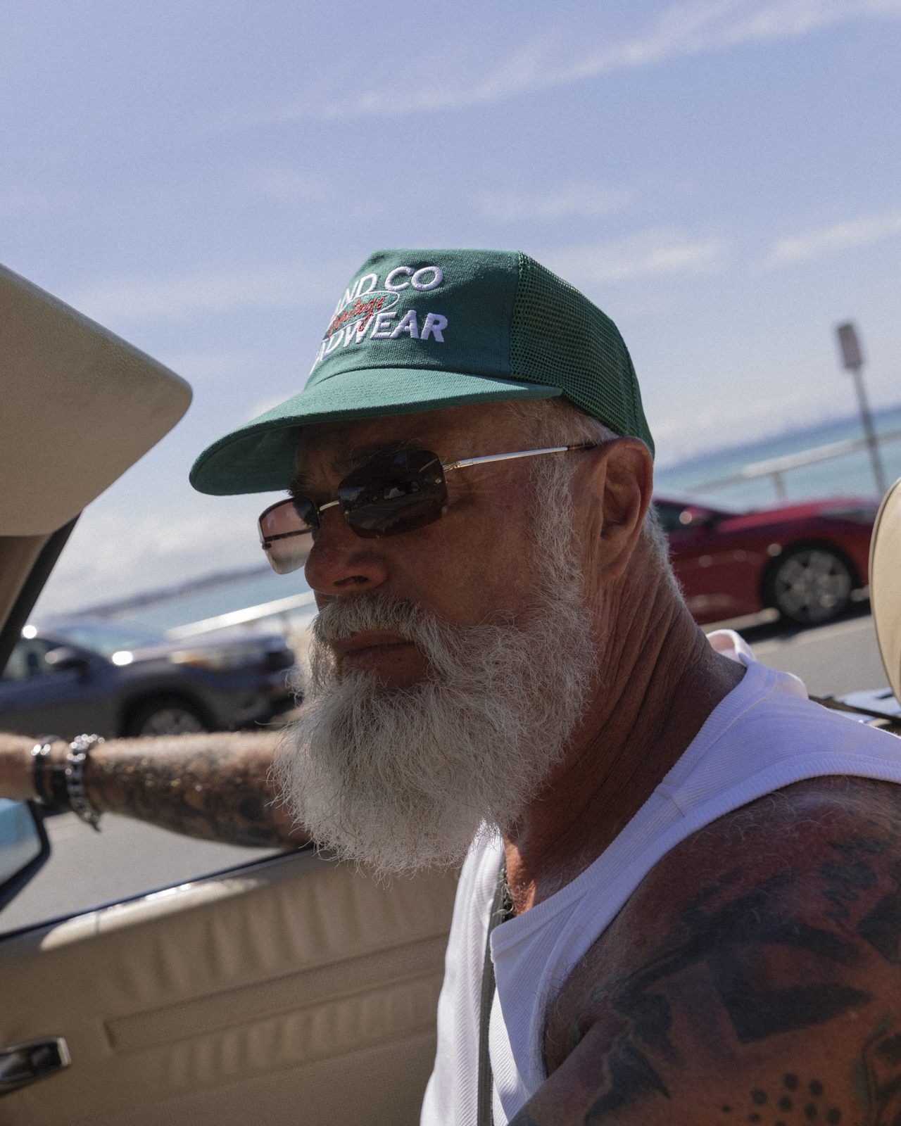 Vintage Trucker Cap - Wide Brim 5 Panel - Washed Sea Green