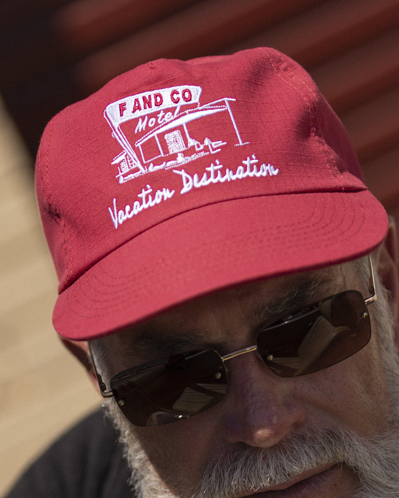 Motel Cap - Wide Brim 5 Panel - Cherry Red
