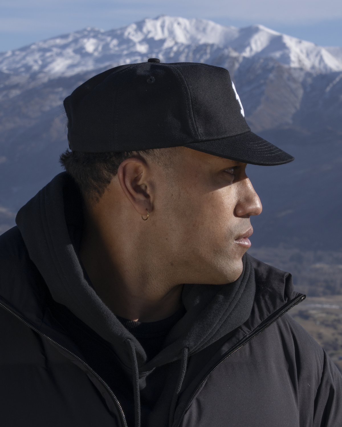 Winter F Cap - Short Brim 5 Panel - Black