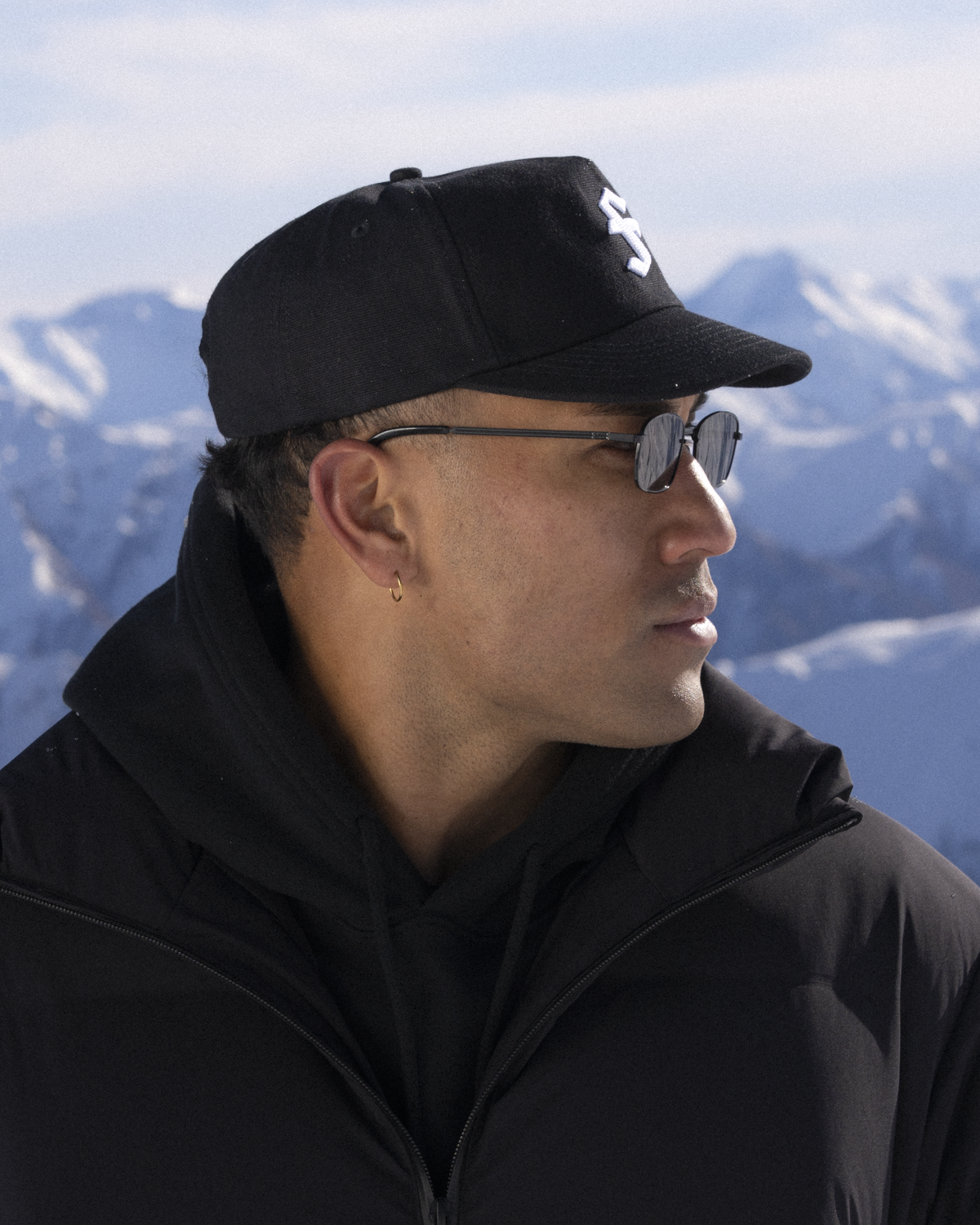 Winter F Cap - Short Brim 5 Panel - Black