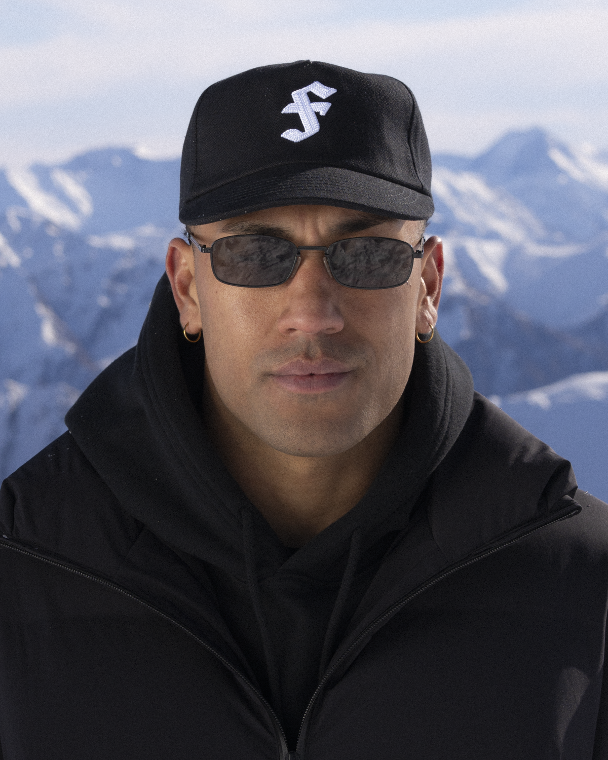 Winter F Cap - Short Brim 5 Panel - Black