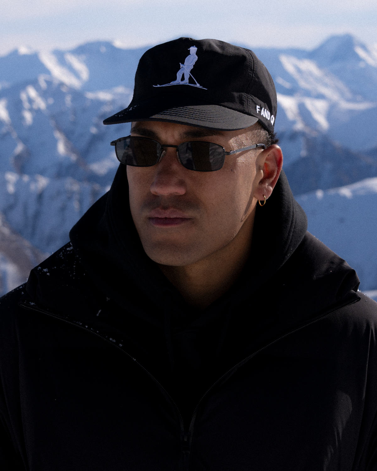 Nylon Ski Cap - 5 Panel - Light Black