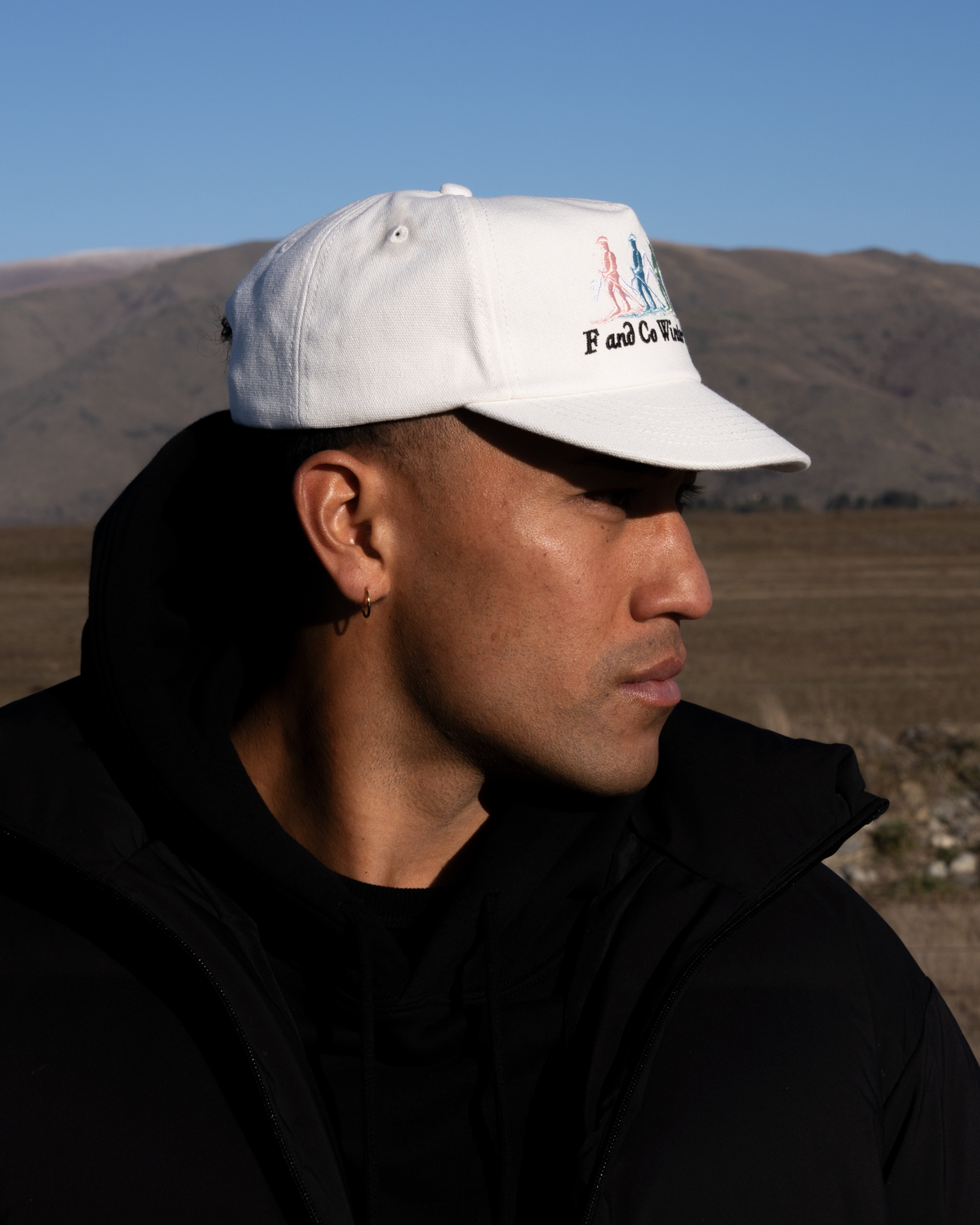 Mountain Cap - Short Brim 5 Panel - White