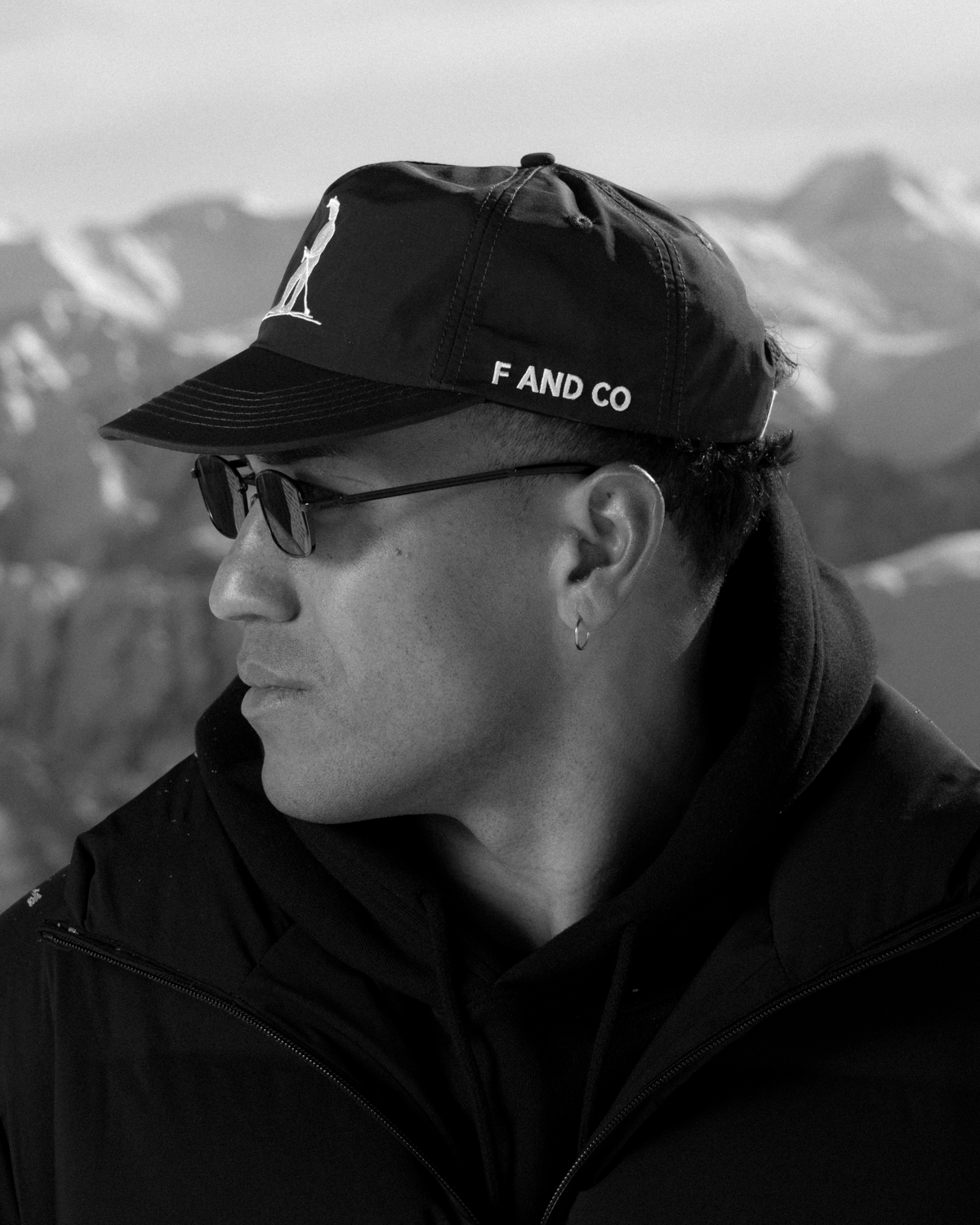 Nylon Ski Cap - 5 Panel - Light Black
