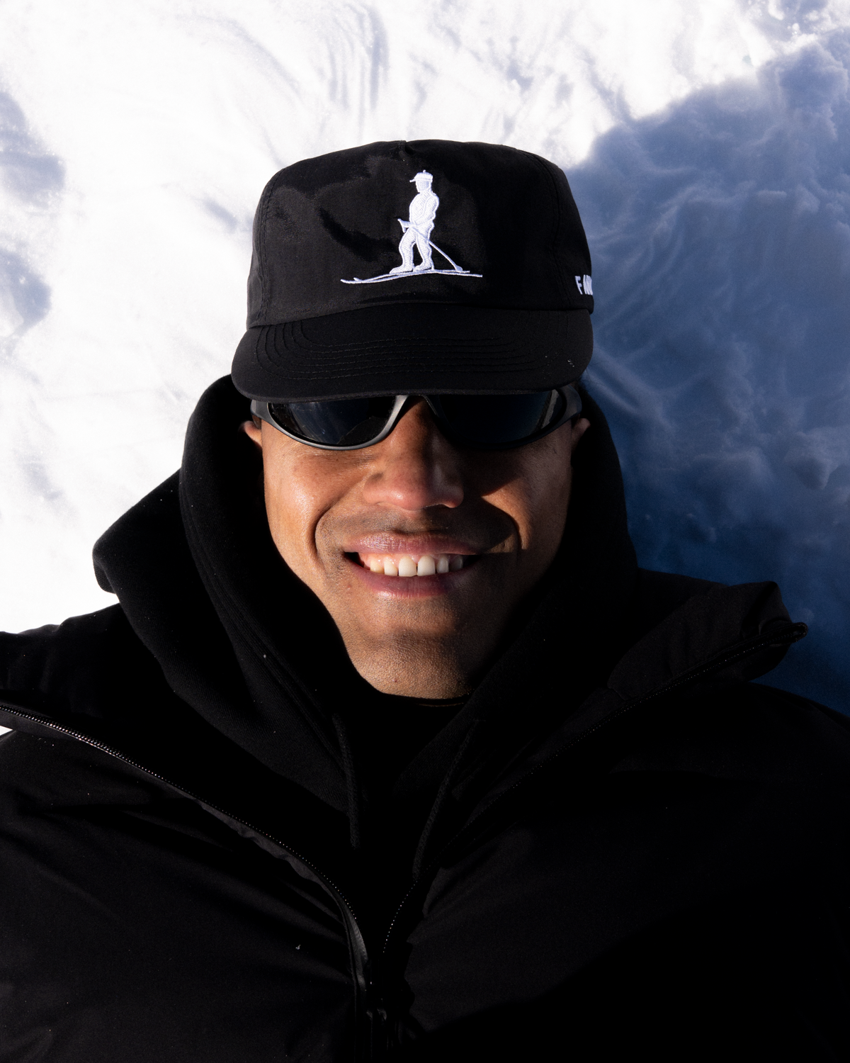 Nylon Ski Cap - 5 Panel - Light Black