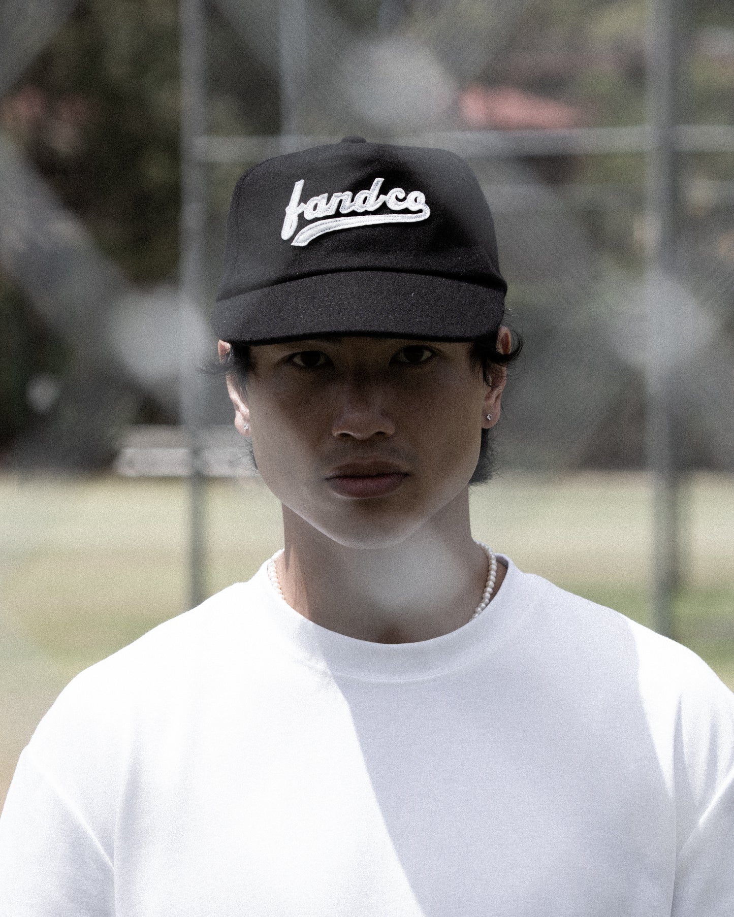 Script Ball Cap - Wide Brim 5 Panel - Black