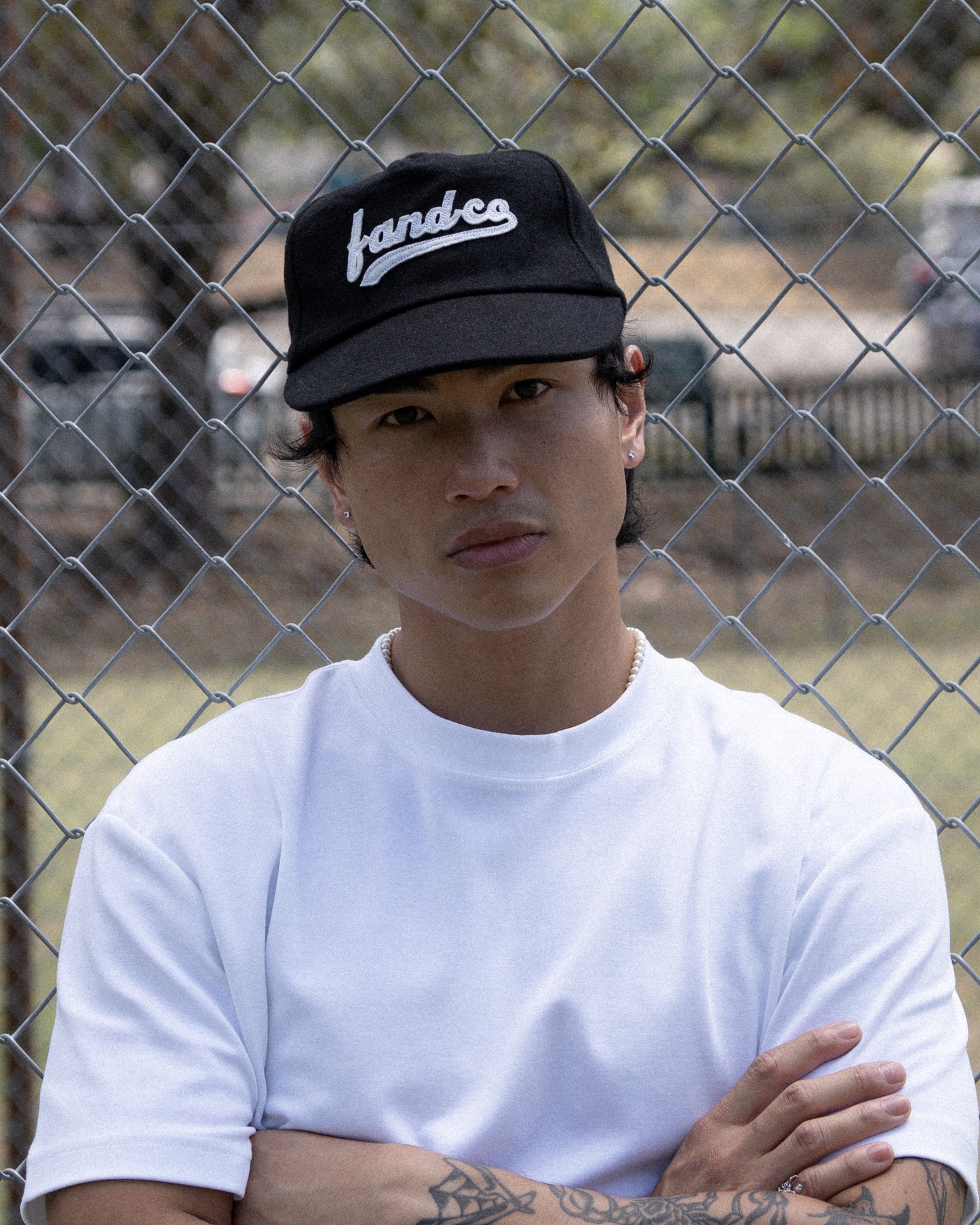 Script Ball Cap - Wide Brim 5 Panel - Black