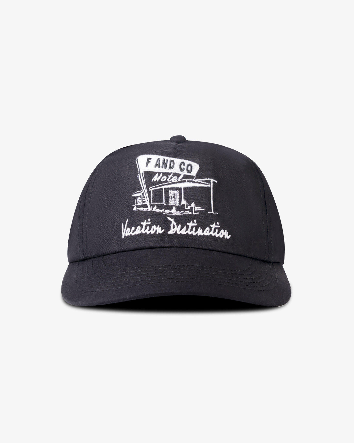 Motel Cap - Wide Brim 5 Panel - Black