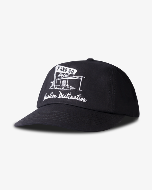 Motel Cap - Wide Brim 5 Panel - Black