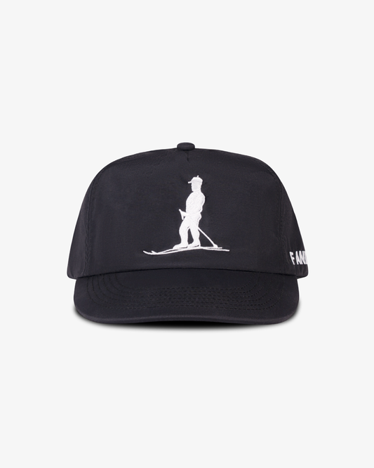 Nylon Ski Cap - 5 Panel - Light Black