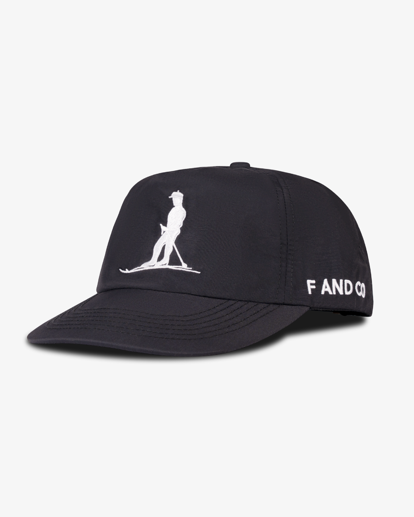 Nylon Ski Cap - 5 Panel - Light Black