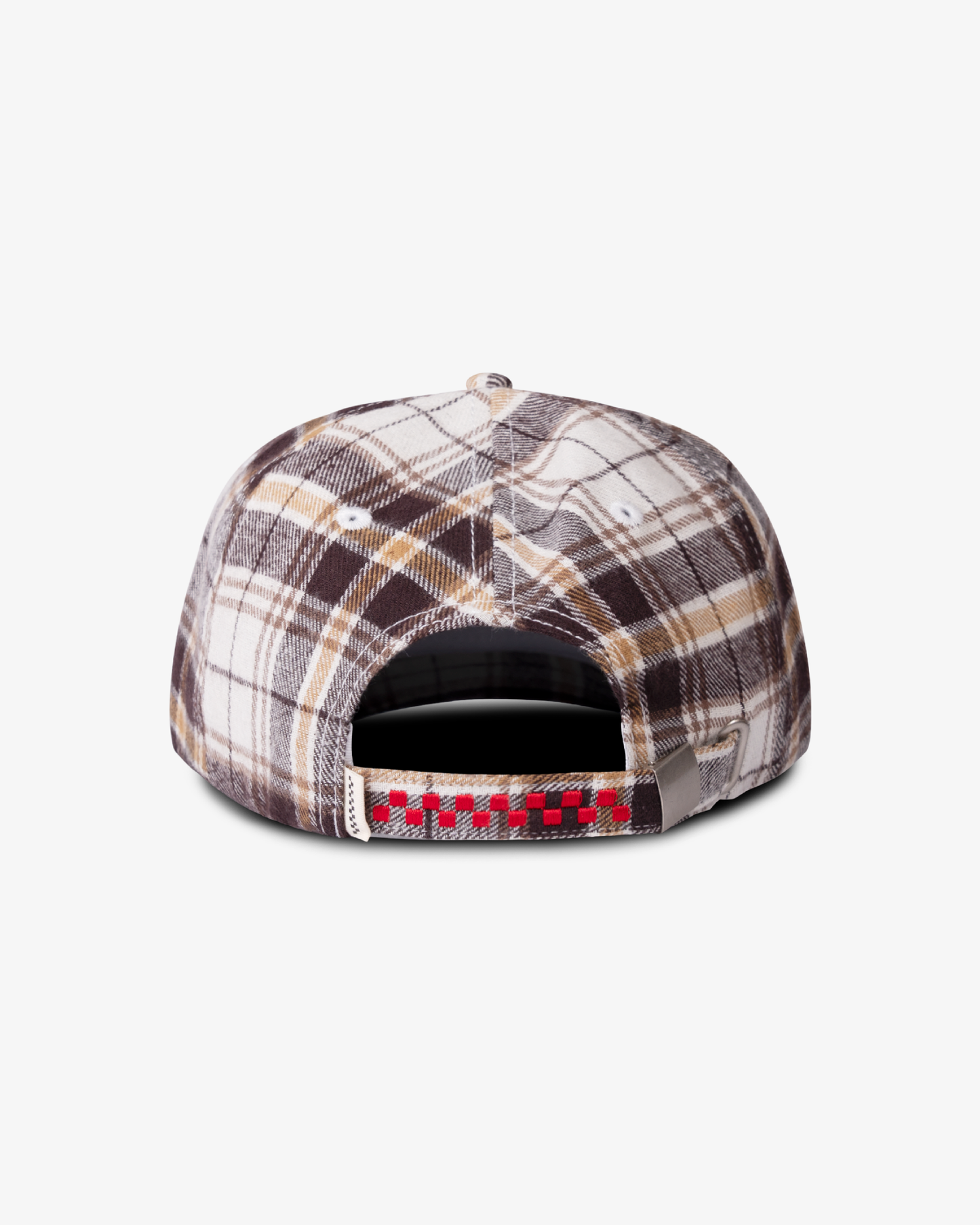 Winter Plaid Cap - Short Brim 6 Panel - Brown