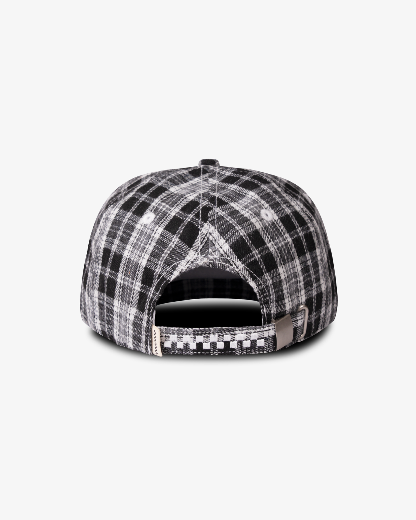 Winter Plaid Cap - Short Brim 6 Panel - Black