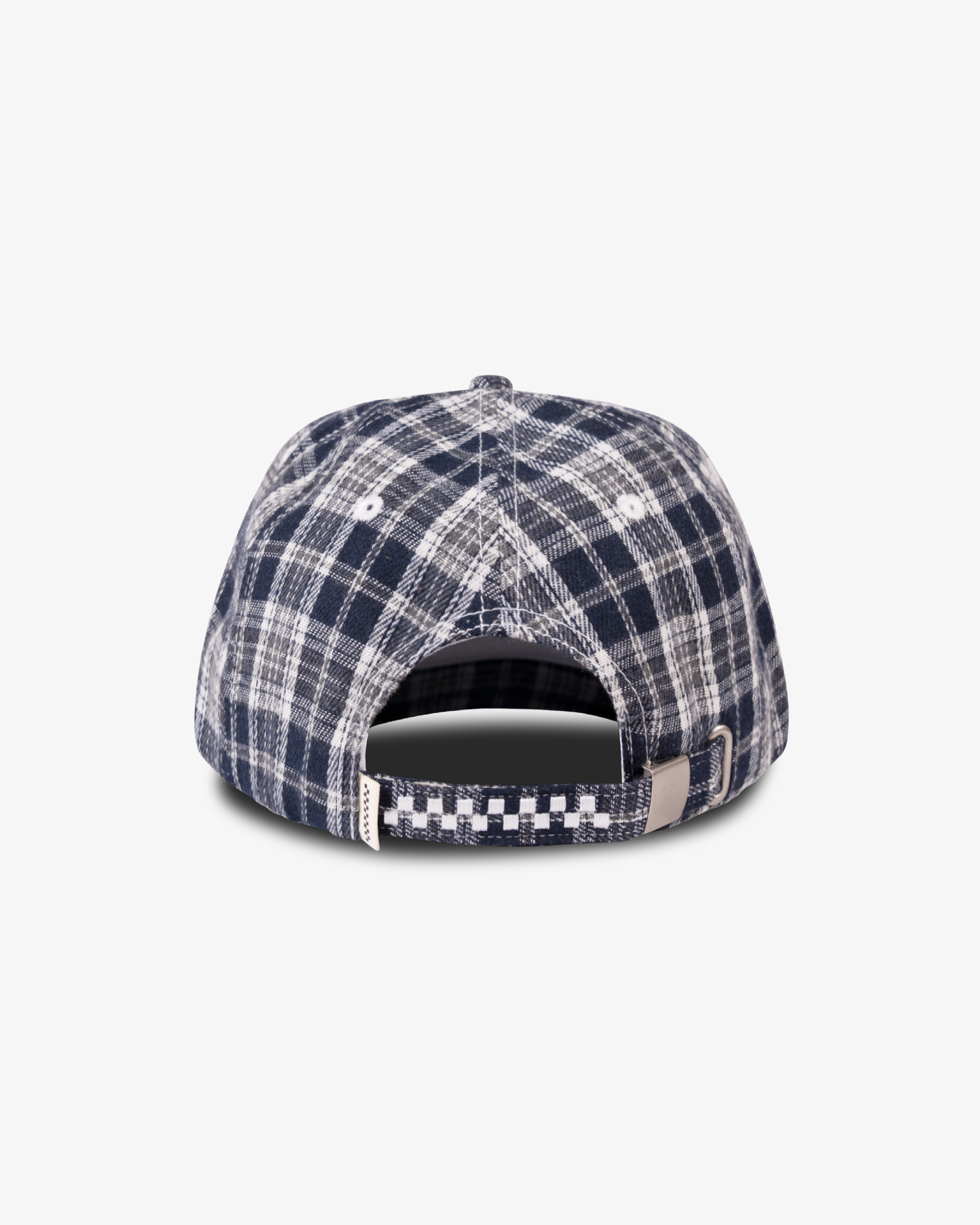 Winter Plaid Cap - Short Brim 6 Panel - Navy
