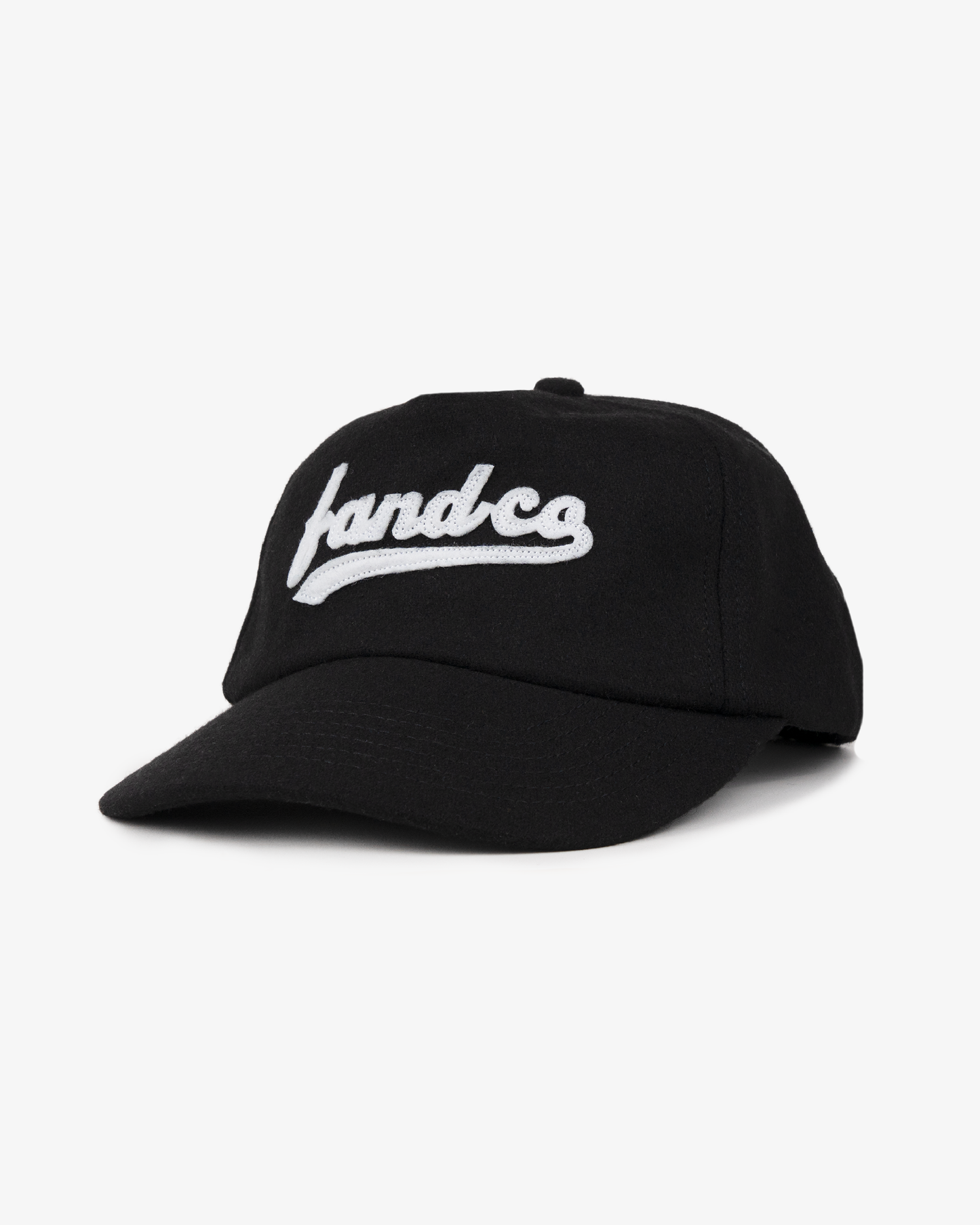 Script Ball Cap - Wide Brim 5 Panel - Black