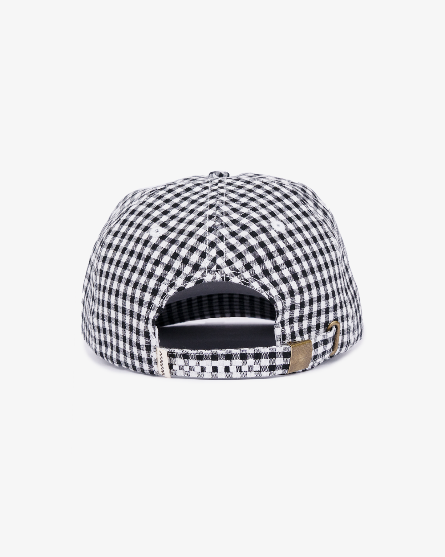 Picnic Letterman Cap - Short Brim 6 Panel - Black/White Gingham