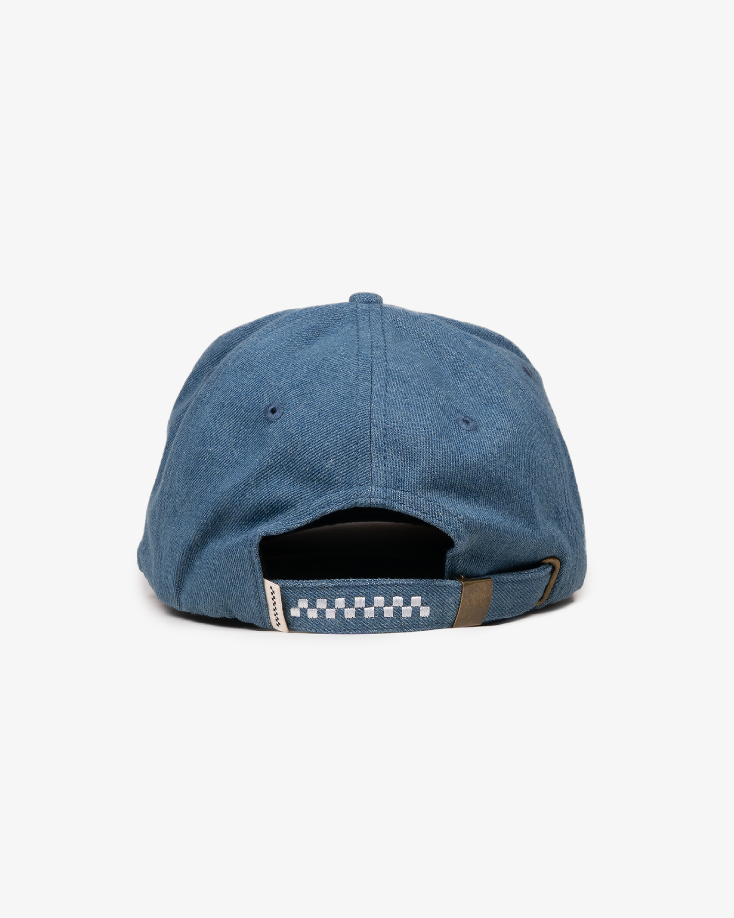 Denim Logo Cap - Wide Brim 5 Panel - Light Blue Denim