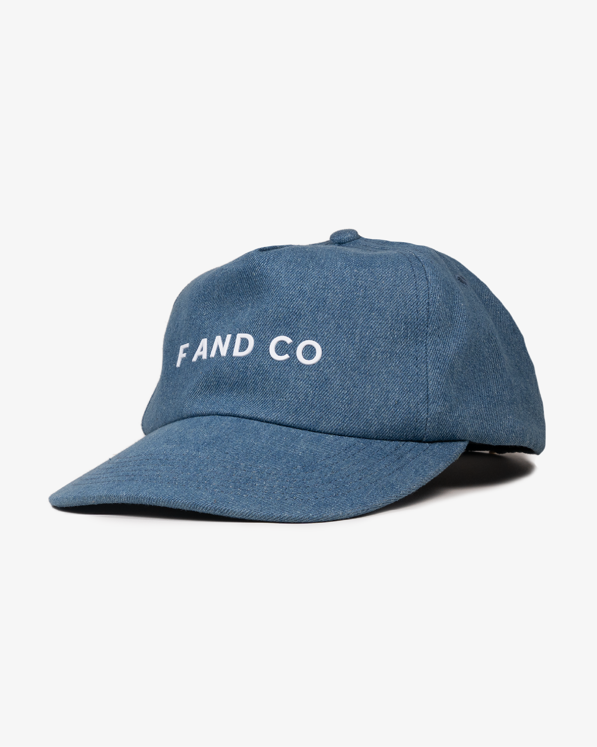 Denim Logo Cap - Wide Brim 5 Panel - Light Blue Denim – F Denim Logo Cap - Wide Brim 5 Panel - Light Blue Denim – F