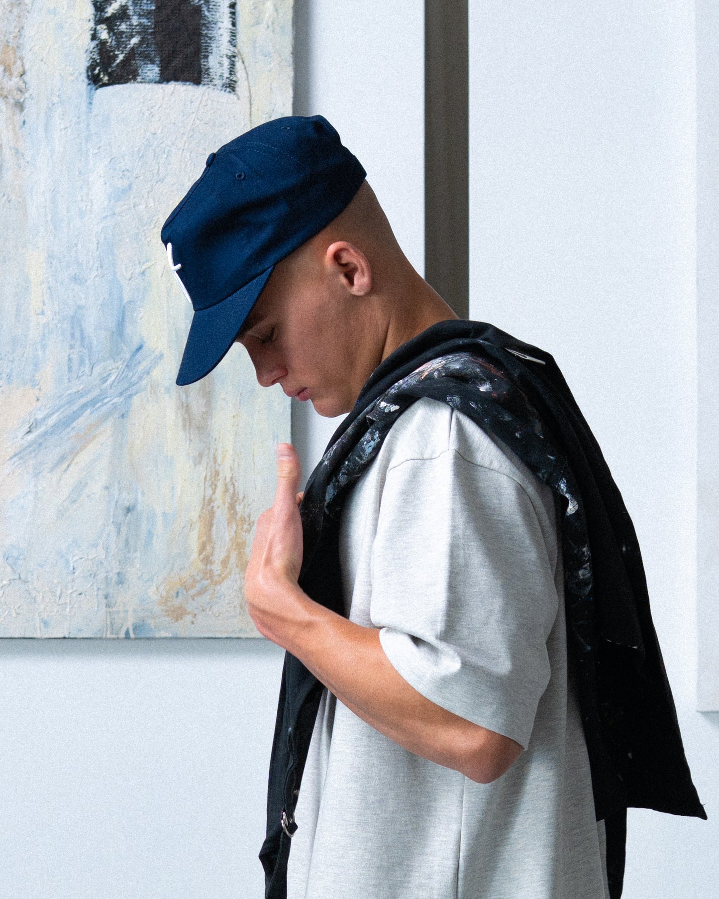 Art Letterman Cap - 5 Panel - Navy/Distressed