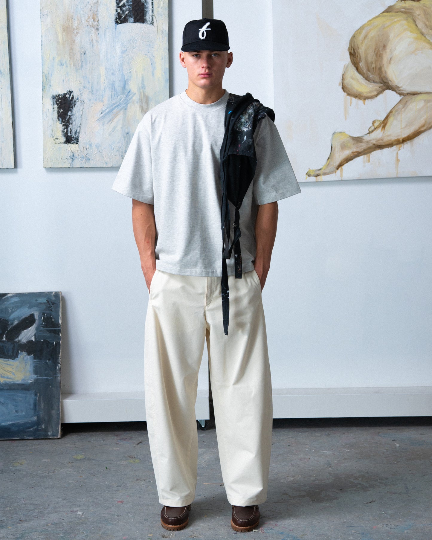 Art Letterman Cap - 5 Panel - Black/Distressed