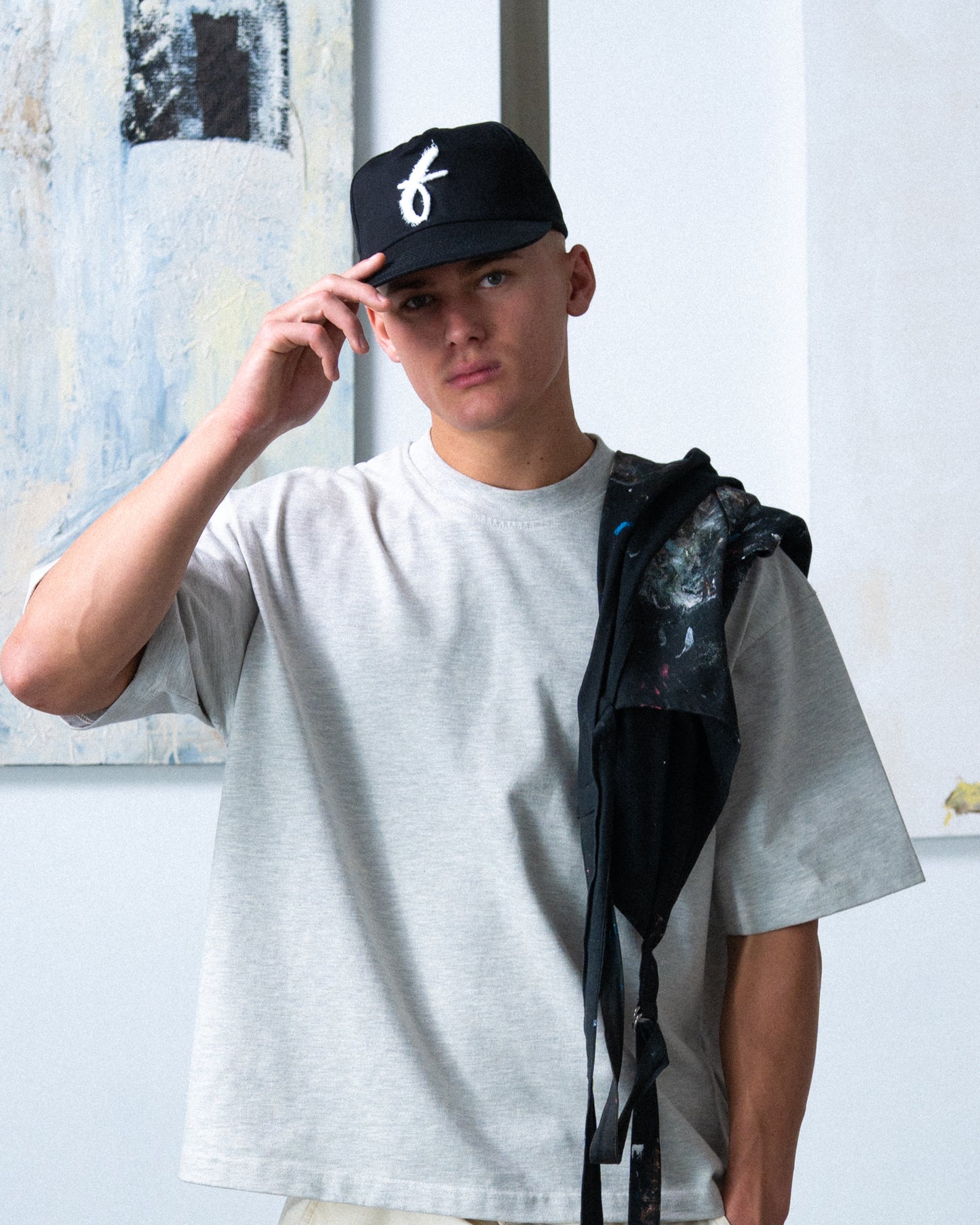 Art Letterman Cap - 5 Panel - Black/Distressed