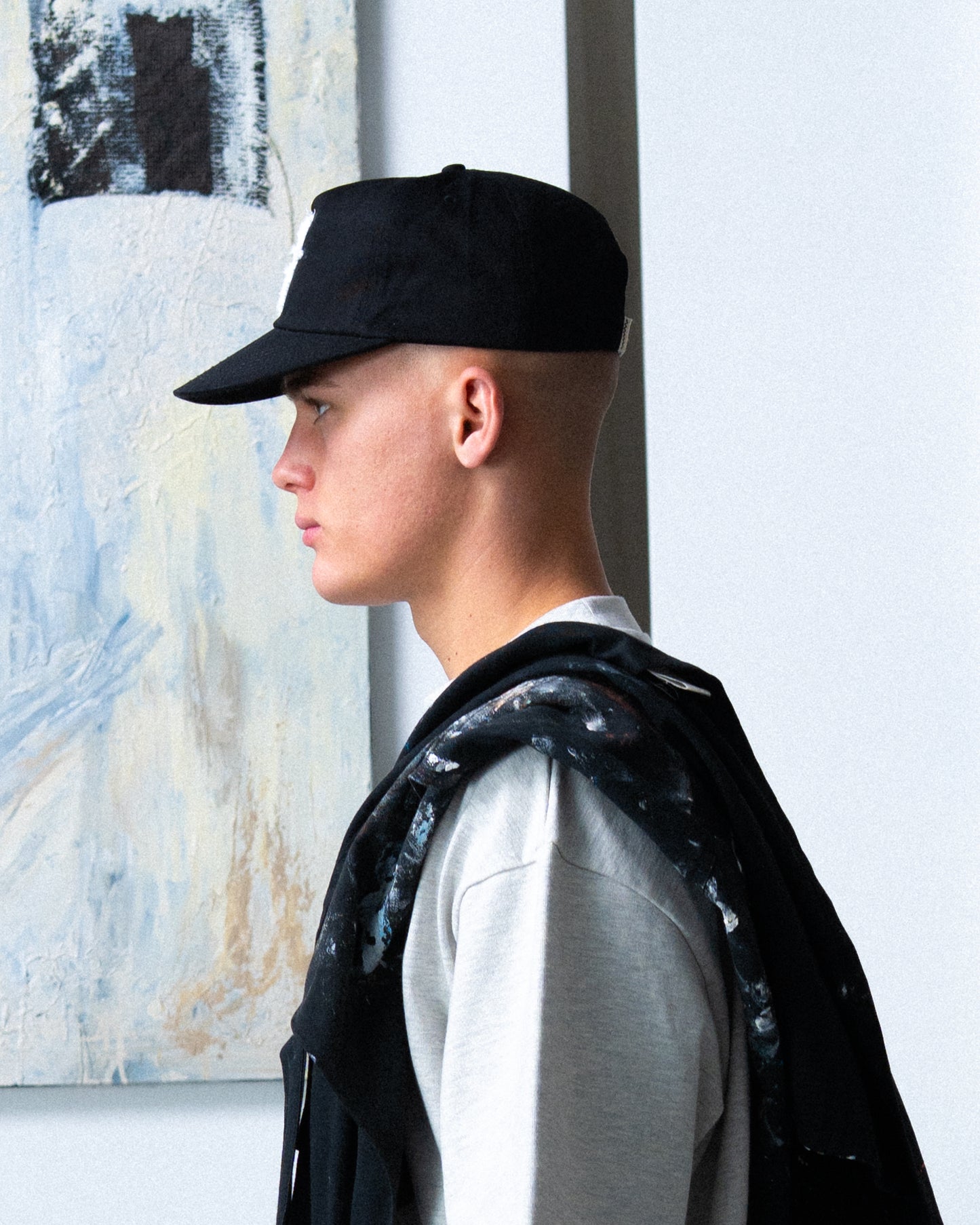Art Letterman Cap - 5 Panel - Black/Distressed