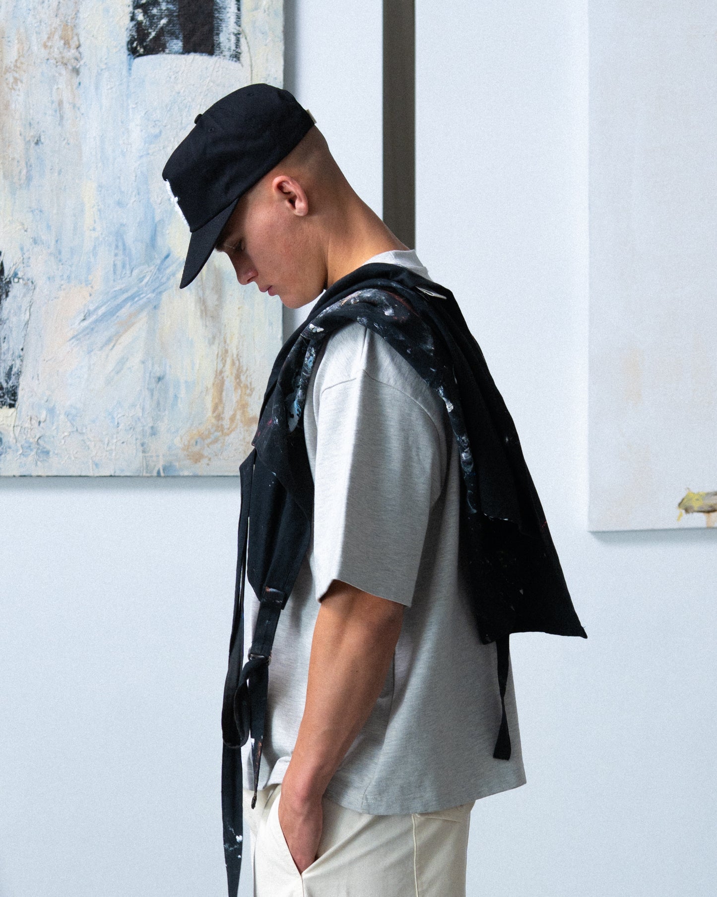 Art Letterman Cap - 5 Panel - Black/Distressed