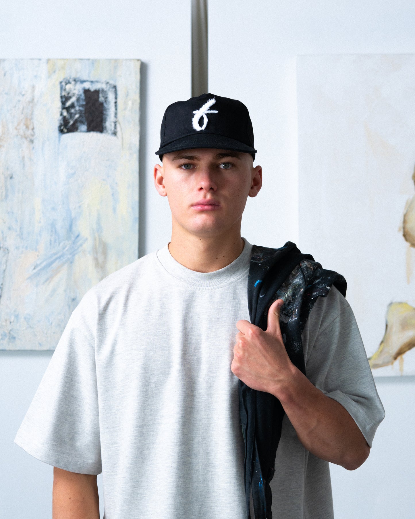 Art Letterman Cap - 5 Panel - Black/Distressed
