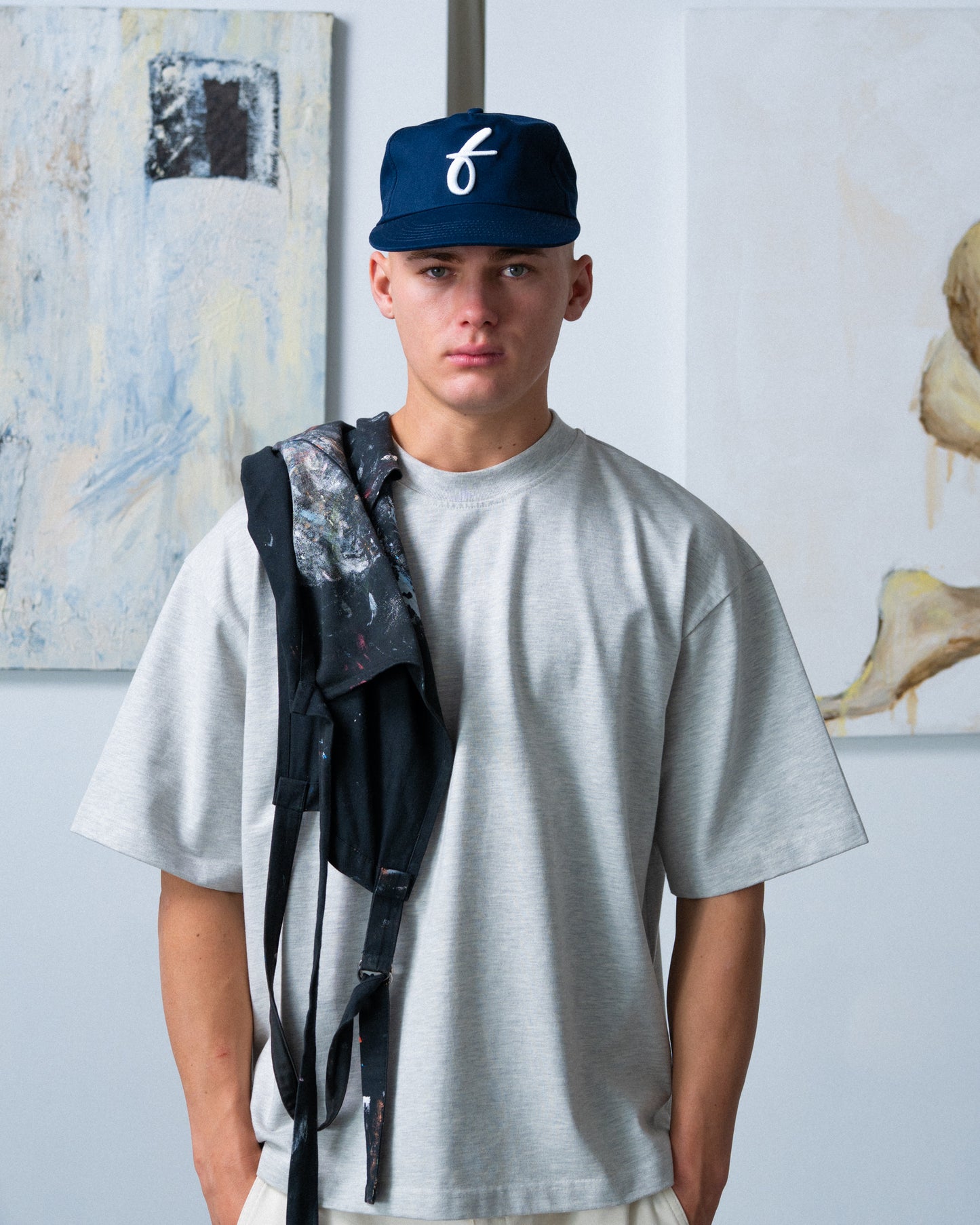 Art Letterman Cap - 5 Panel - Navy/Distressed