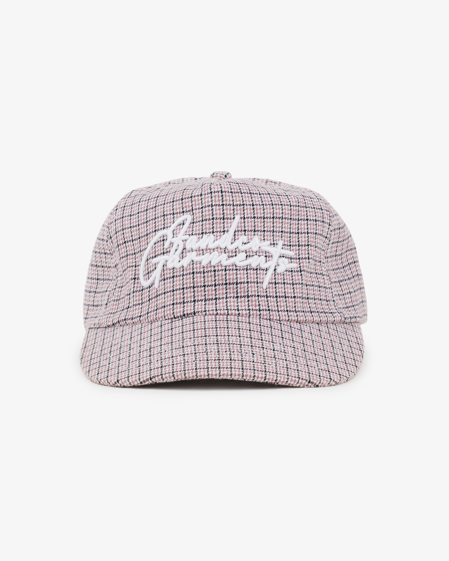 BHF Script Cap - Short Brim 5 Panel - Pink/Black Plaid