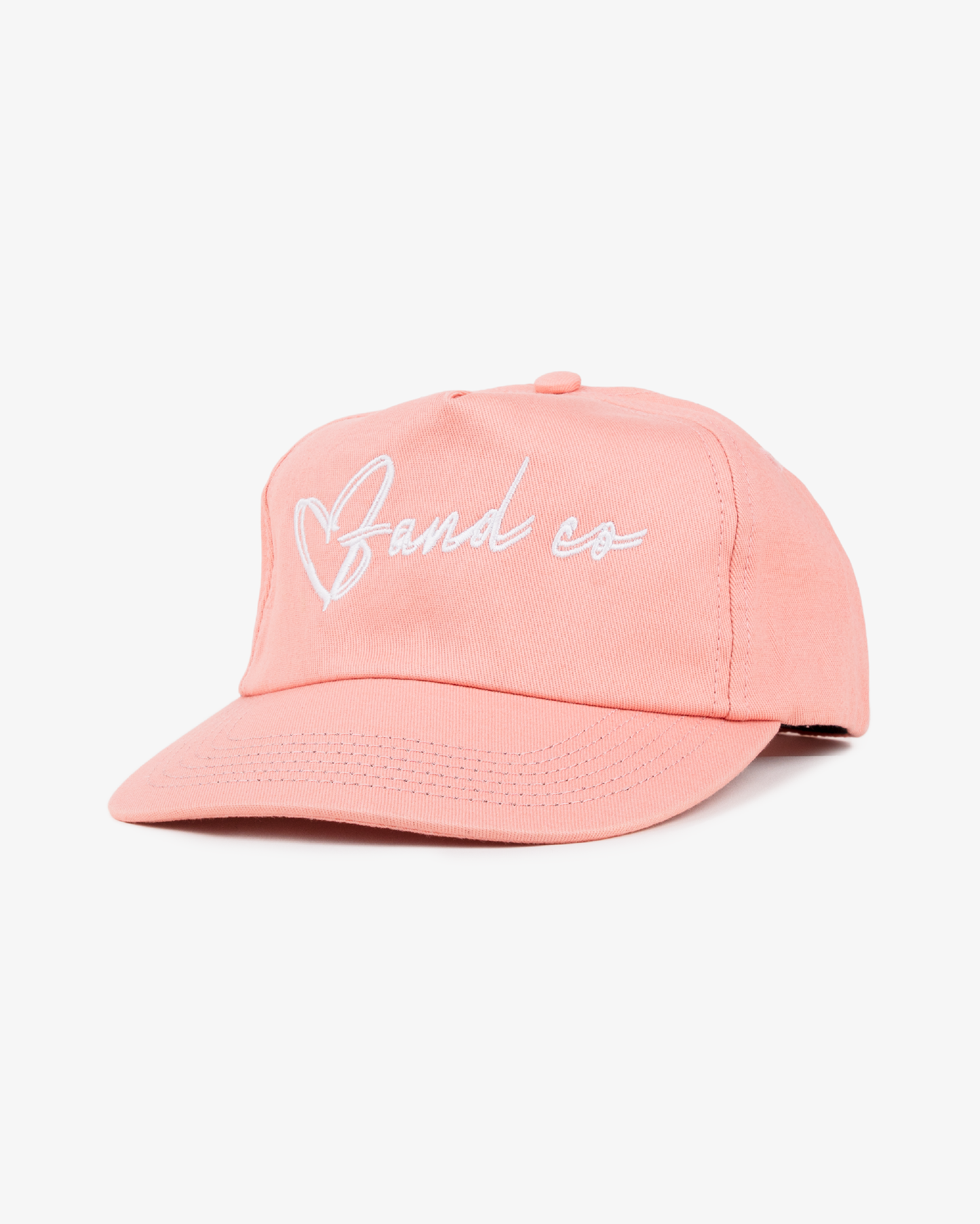 Heart Script Cap - 5 Panel - Salmon Pink
