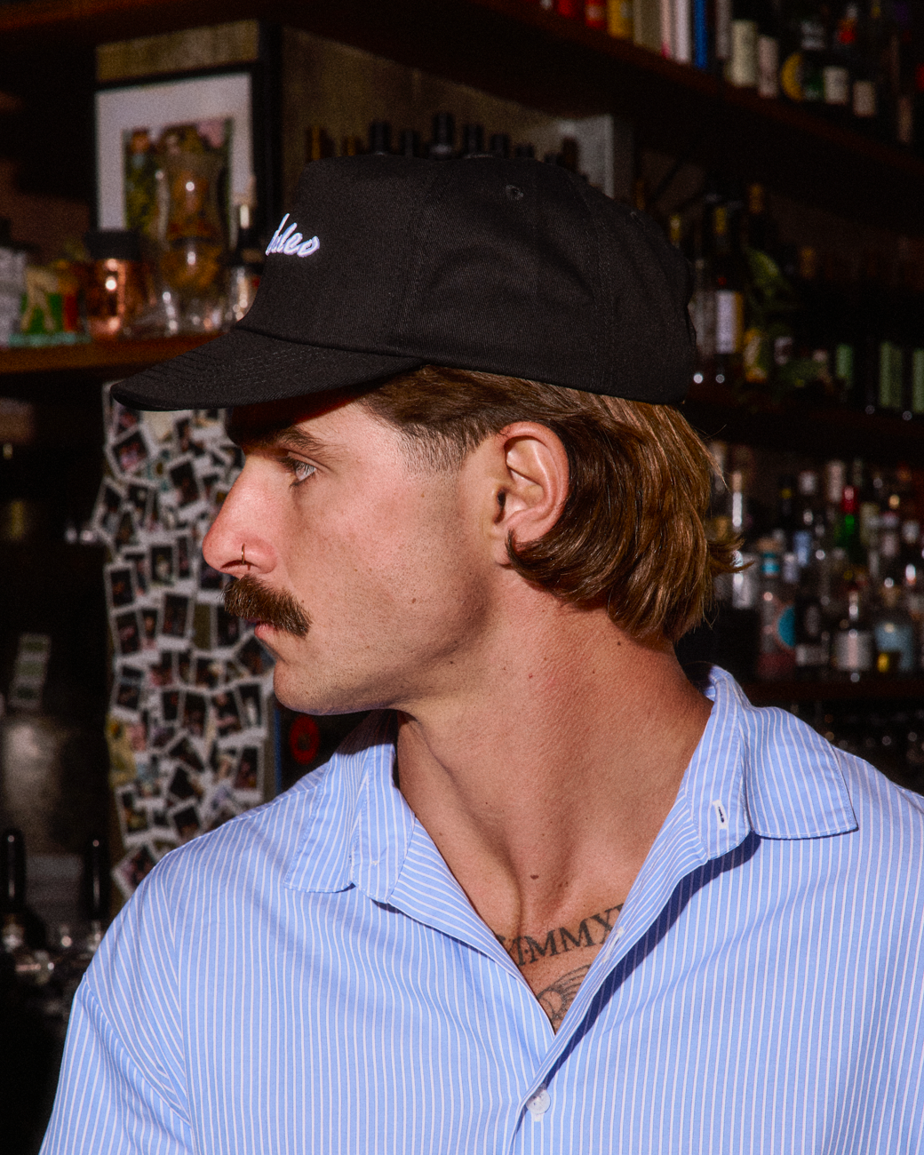 Evening Cap - Short Brim 5 Panel - Black