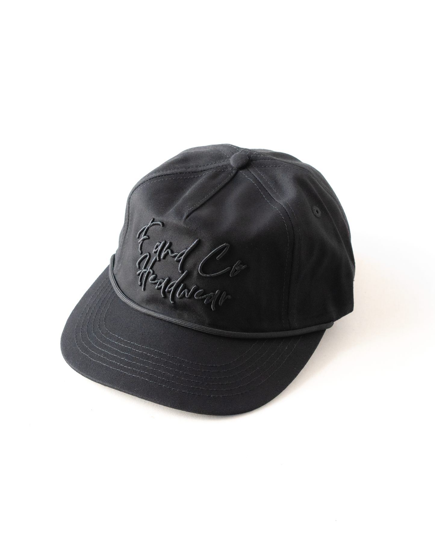 Event Script Cap - Wide Brim 5 Panel - Black
