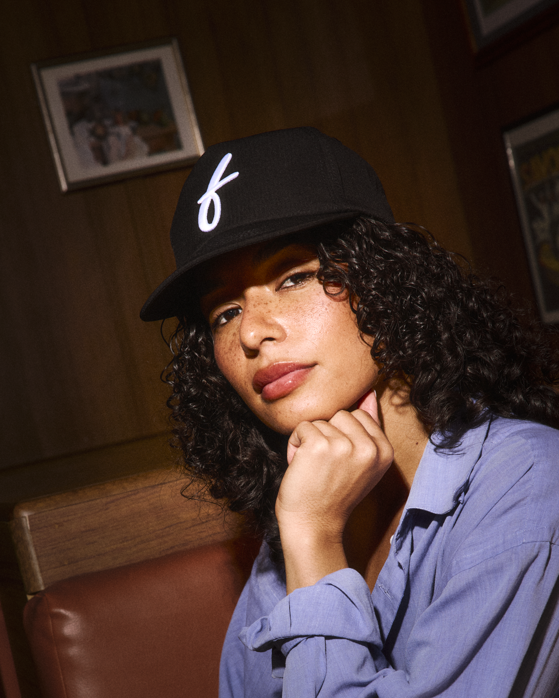 Art Letterman Cap - 5 Panel - Black Seersucker