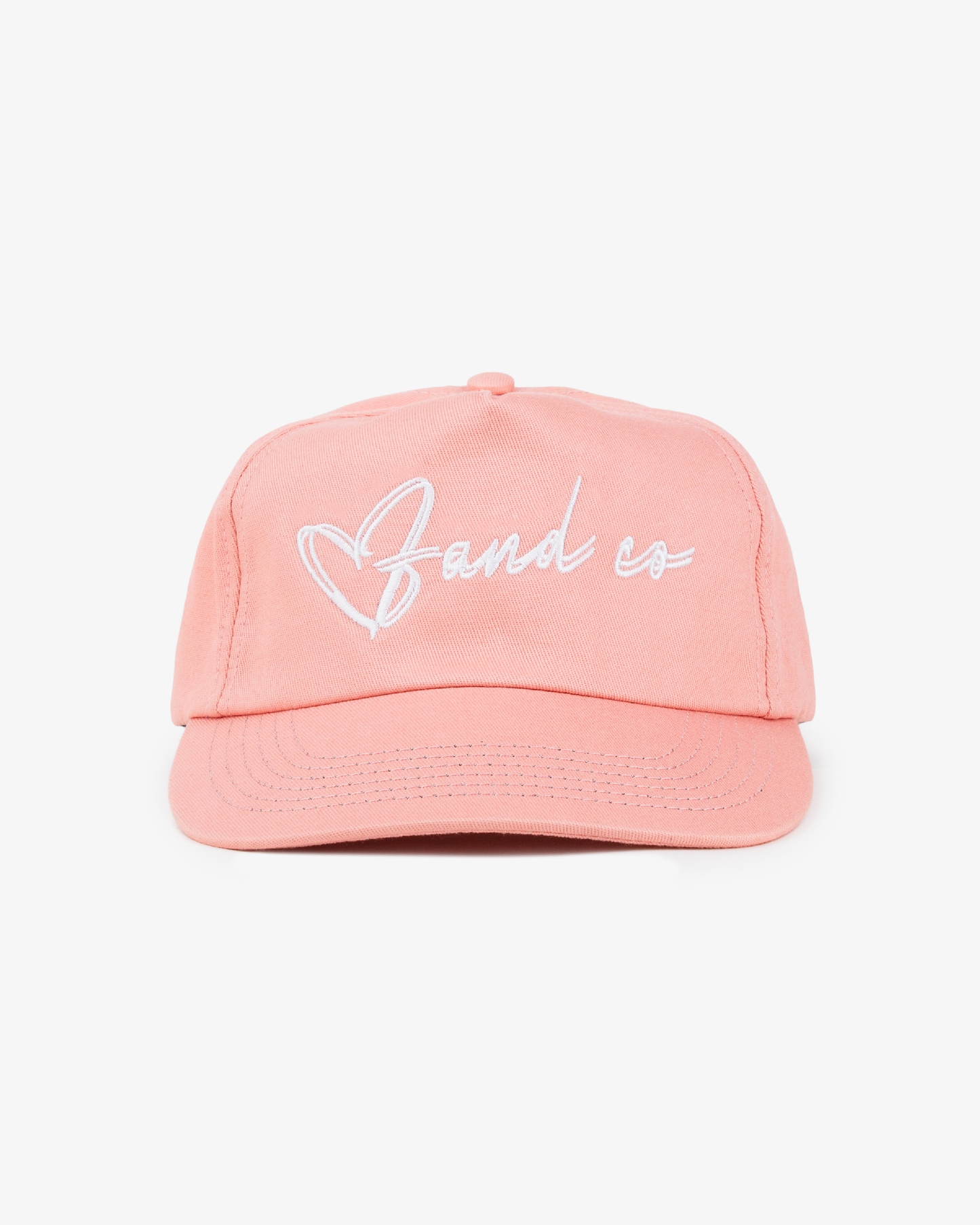 Heart Script Cap - 5 Panel - Salmon Pink